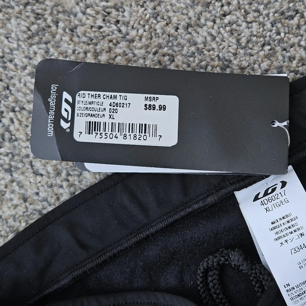 Louis Garneau Solano Ridge Thermal Chamois Leggings Padded Cycling Pants Mens XL
